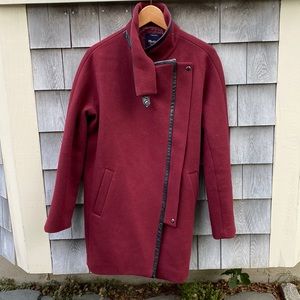 Madewell city grid coat burgundy size 6